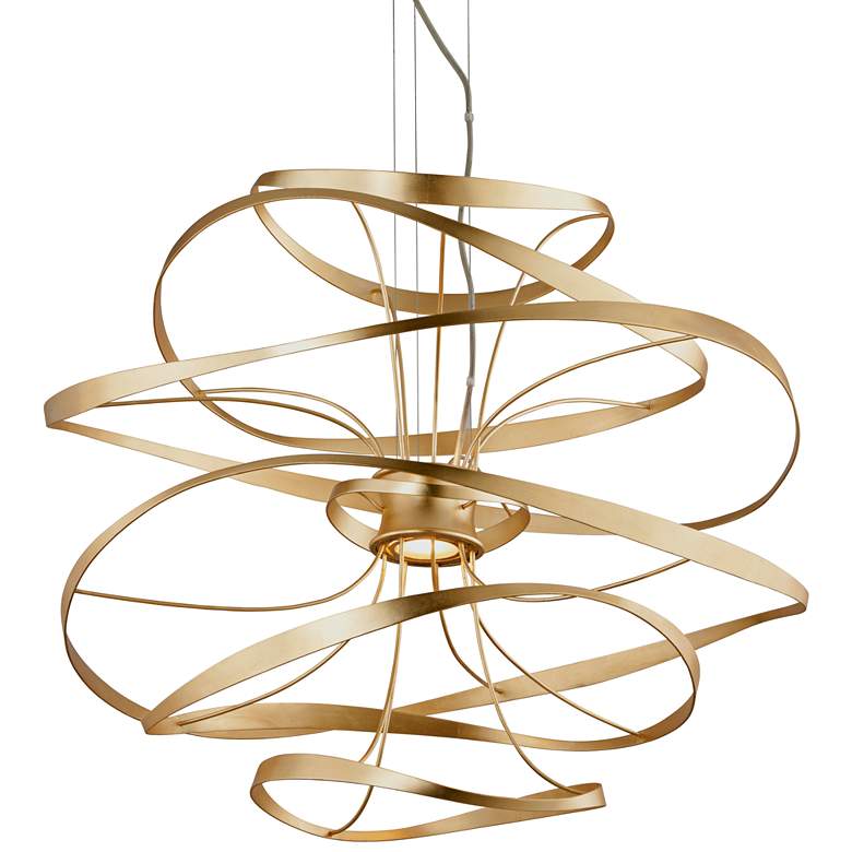 Image 2 Corbett Calligraphy 34" Gold Leaf LED Ribbon Pendant Light