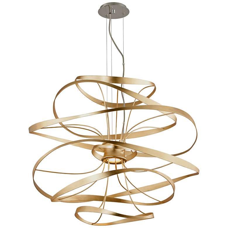 Image 3 Corbett Calligraphy 34" Gold Leaf LED Ribbon Pendant Light more views