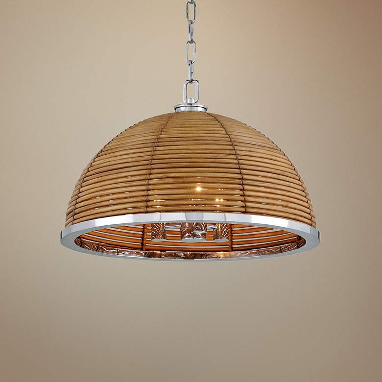 Image 1 Corbett Carayes 20 1/2" Wide Natural Rattan Chandelier