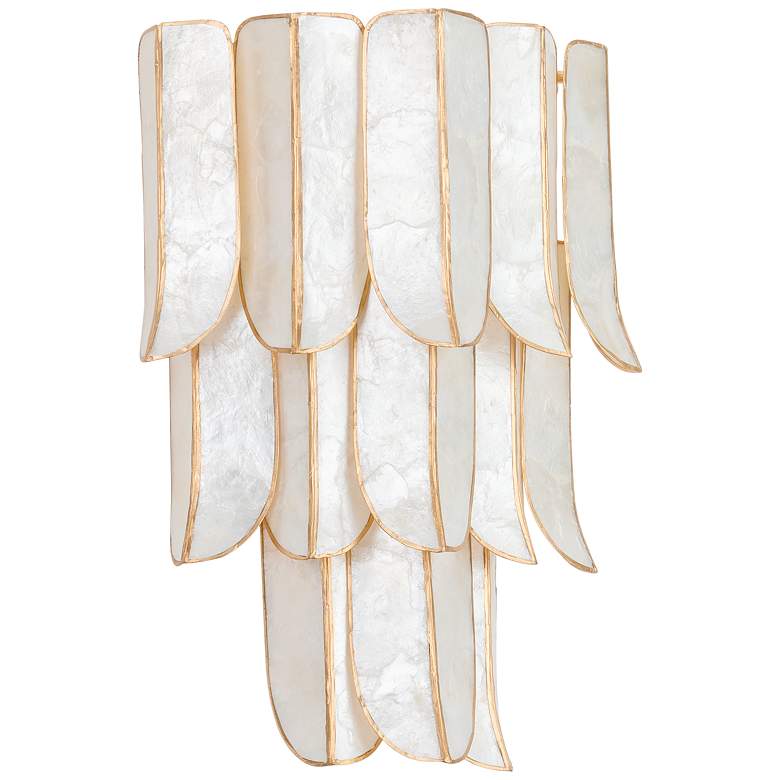 Image 5 Corbett Cartagena 17 1/4" High Vintage Gold Leaf Wall Sconce more views