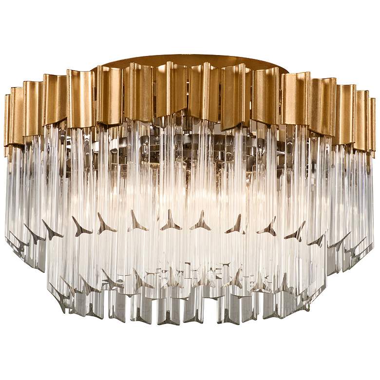 Image 1 Corbett Charisma 18" Wide Gold Leaf Ceiling Light