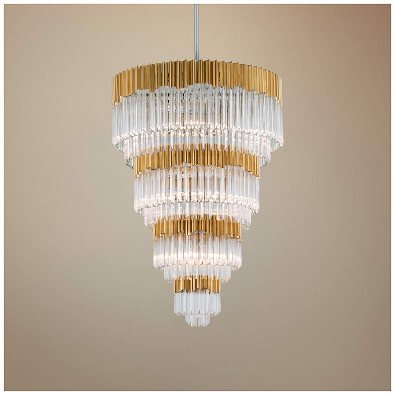Image 1 Corbett Charisma 36" Wide Gold Leaf Pendant Light