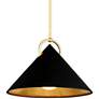 Corbett Charm 23" Wide Black and Gold Leaf Pendant Light