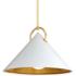 Corbett Charm 30" Wide White and Gold Leaf Pendant Light