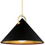 Corbett Charm 38" Wide Black and Gold Leaf Pendant Light