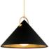 Corbett Charm 38" Wide Black and Gold Leaf Pendant Light