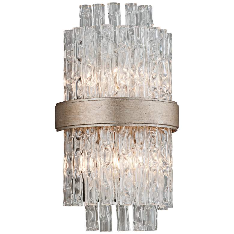 Corbett Chime 14&quot; High Silver and Tubular Glass Wall Sconce