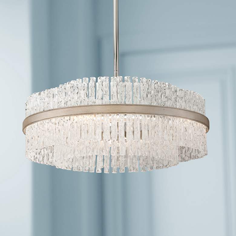 Image 1 Corbett Chime 26 3/4" Wide Silver Leaf Pendant Light