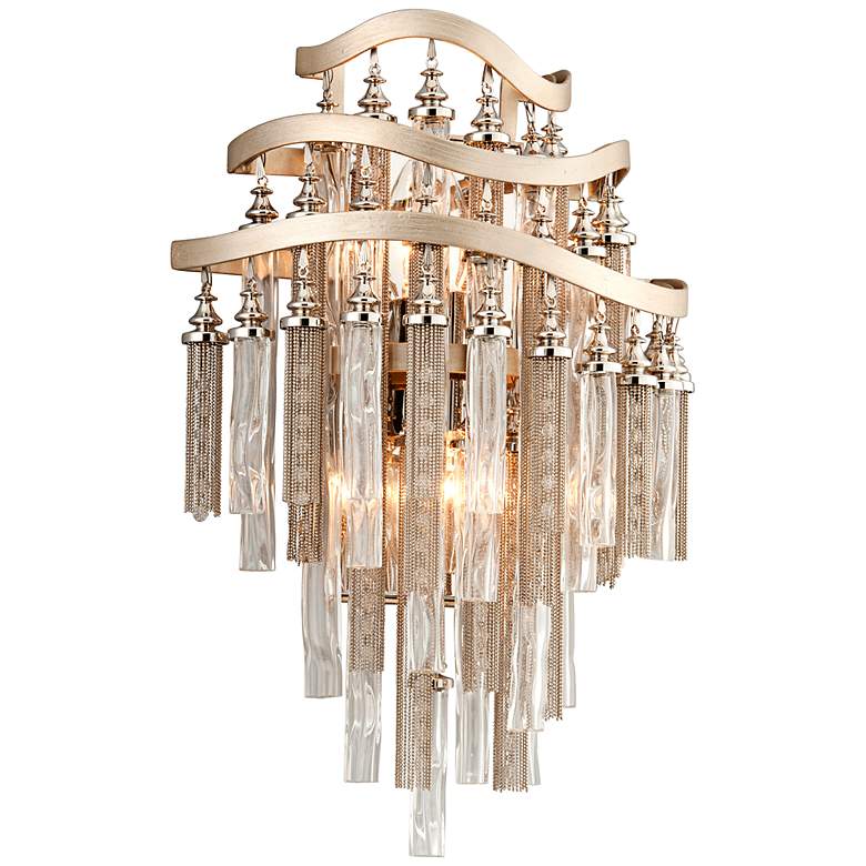 Image 1 Corbett Chimera 17 1/2" High Silver Leaf Wall Sconce
