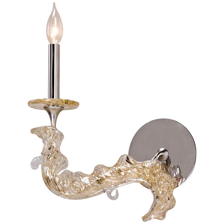 Corbett Cielo Left 14 3/4&quot; High Silver Leaf Wall Sconce