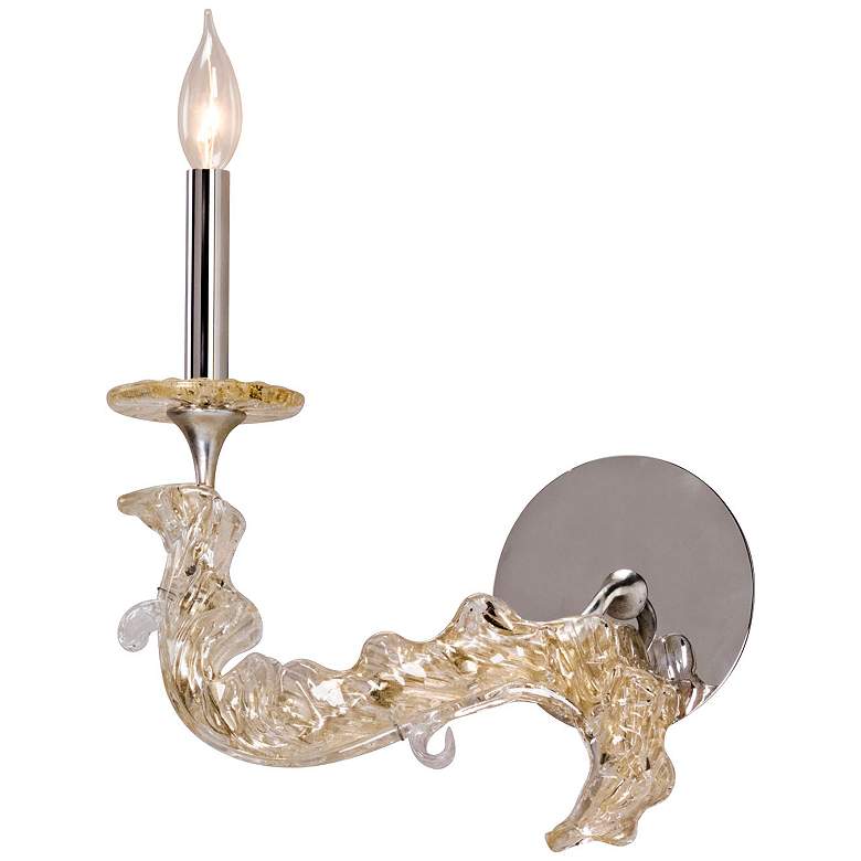 Image 1 Corbett Cielo Left 14 3/4 inch High Silver Leaf Wall Sconce