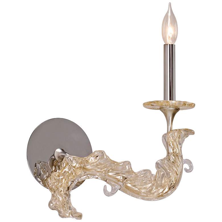 Image 1 Corbett Cielo Right 14 3/4 inch High Silver Leaf Wall Sconce