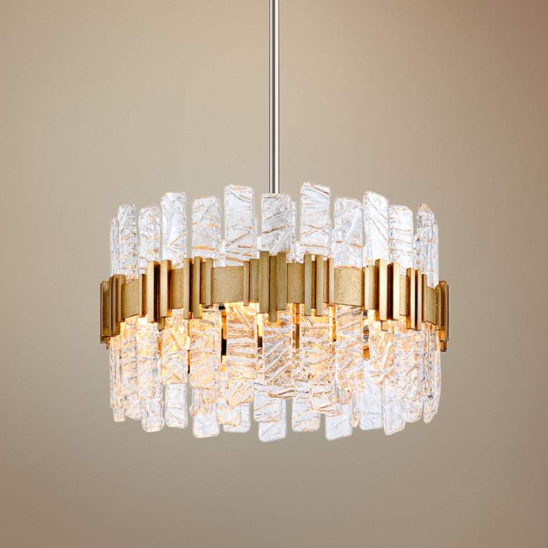 Image 1 Corbett Ciro 20" Wide Silver Leaf Pendant Light
