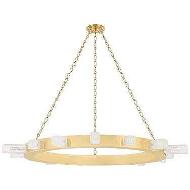 Corbett Citrine 48.5In. Vintage Brass 15 Lt. Chandelier