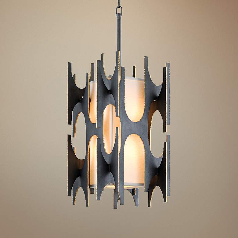 Image 1 Corbett Confidant 15" Wide Graphite Leaf Pendant Light