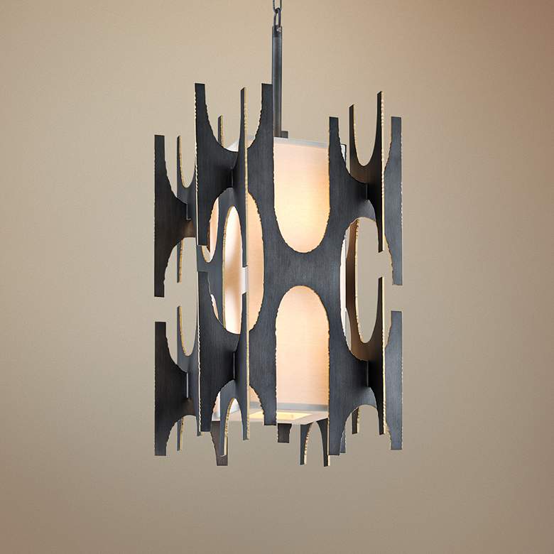 Image 1 Corbett Confidant 20" Wide Graphite Leaf Pendant Light