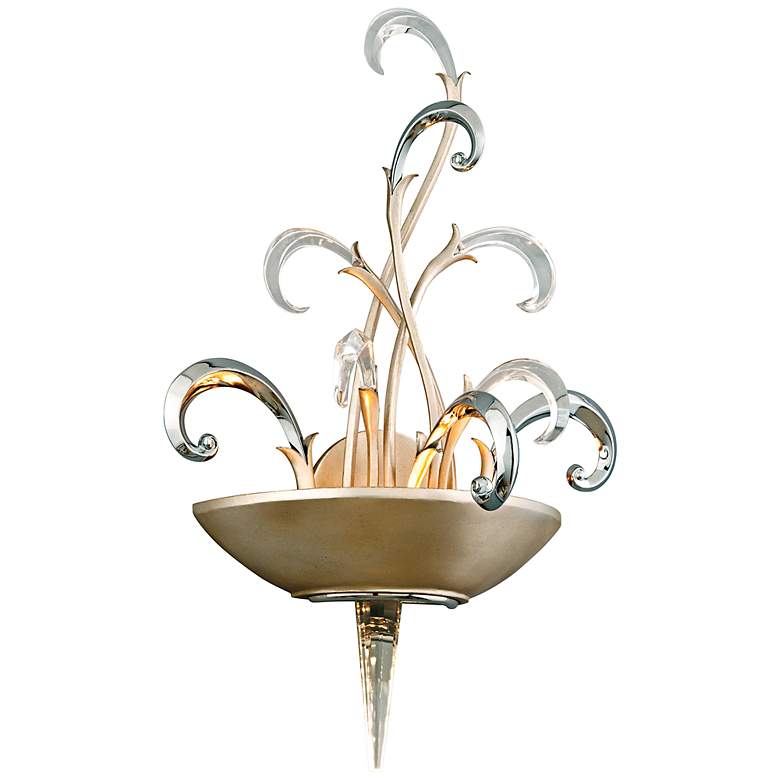 Image 1 Corbett Crescendo 21 3/4"H Silver Leaf Wall Sconce