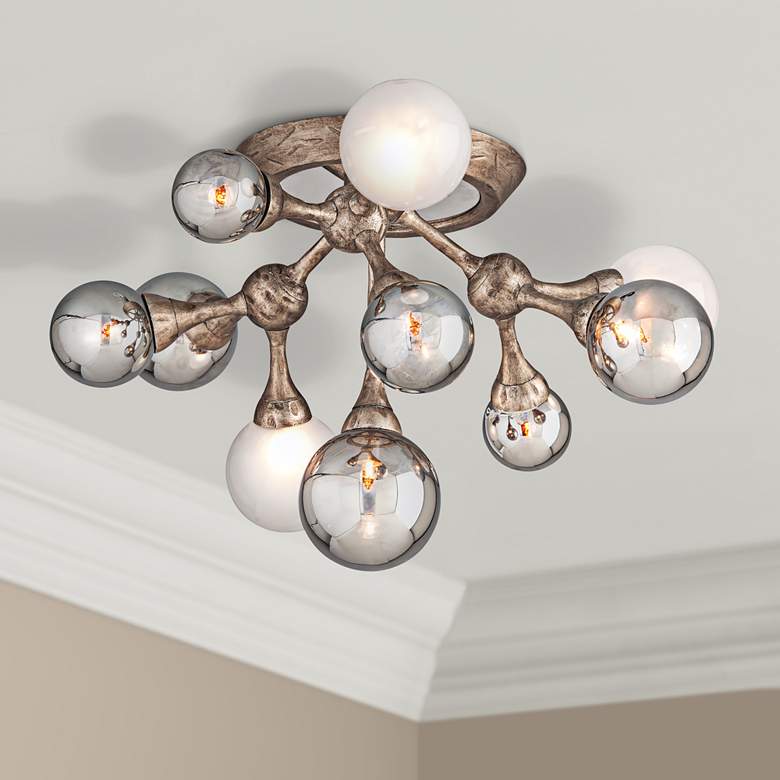 Image 1 Corbett Element 22 3/4 inch Wide Bronze 10-Light Ceiling Light