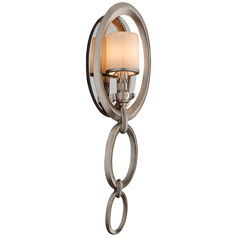 Image 1 Corbett Embrace 20 3/4 inchH Satin Silver Leaf Wall Sconce