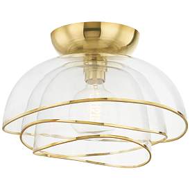 Image1 of Corbett Esme 17.25In. Vintage Brass 1 Lt. Flush Mount