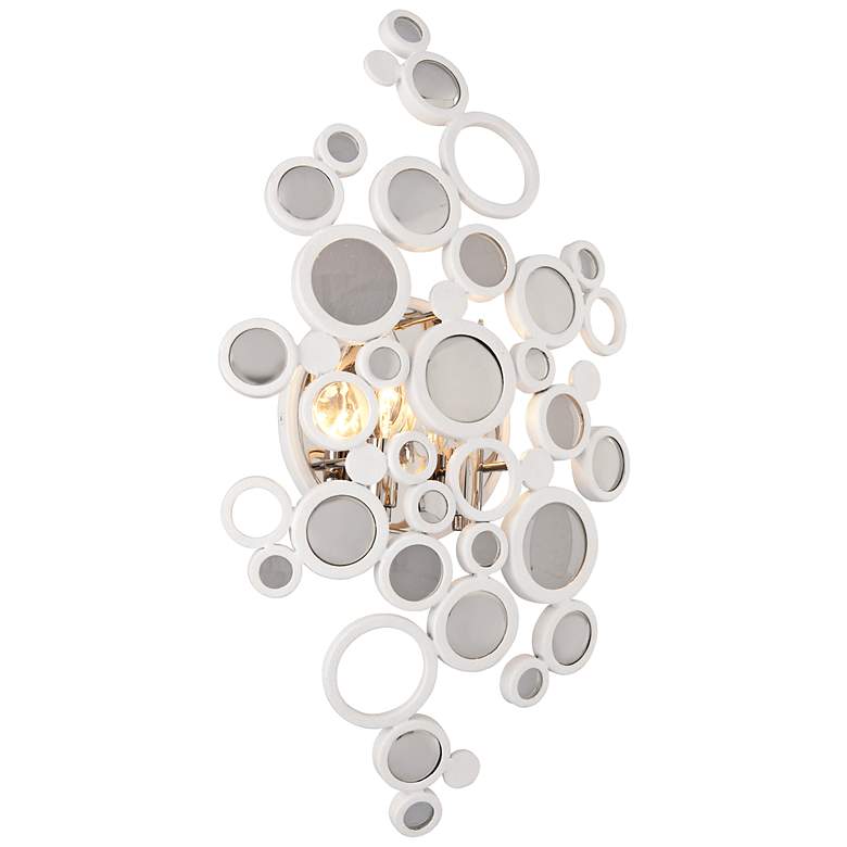 Image 1 Corbett Fathom 21 1/2 inch High Crystal Disc White Wall Sconce