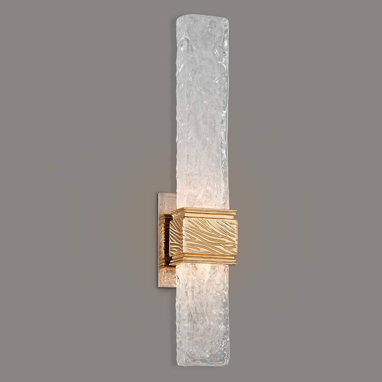 Image 2 Corbett Freeze 21 1/2" High Gold Leaf LED Wall Sconce more views