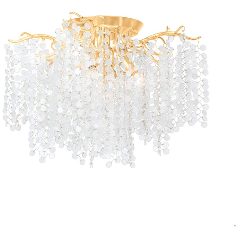 Image 2 Corbett Genoa 24" Wide Gold Leaf Glass Ceiling Light more views