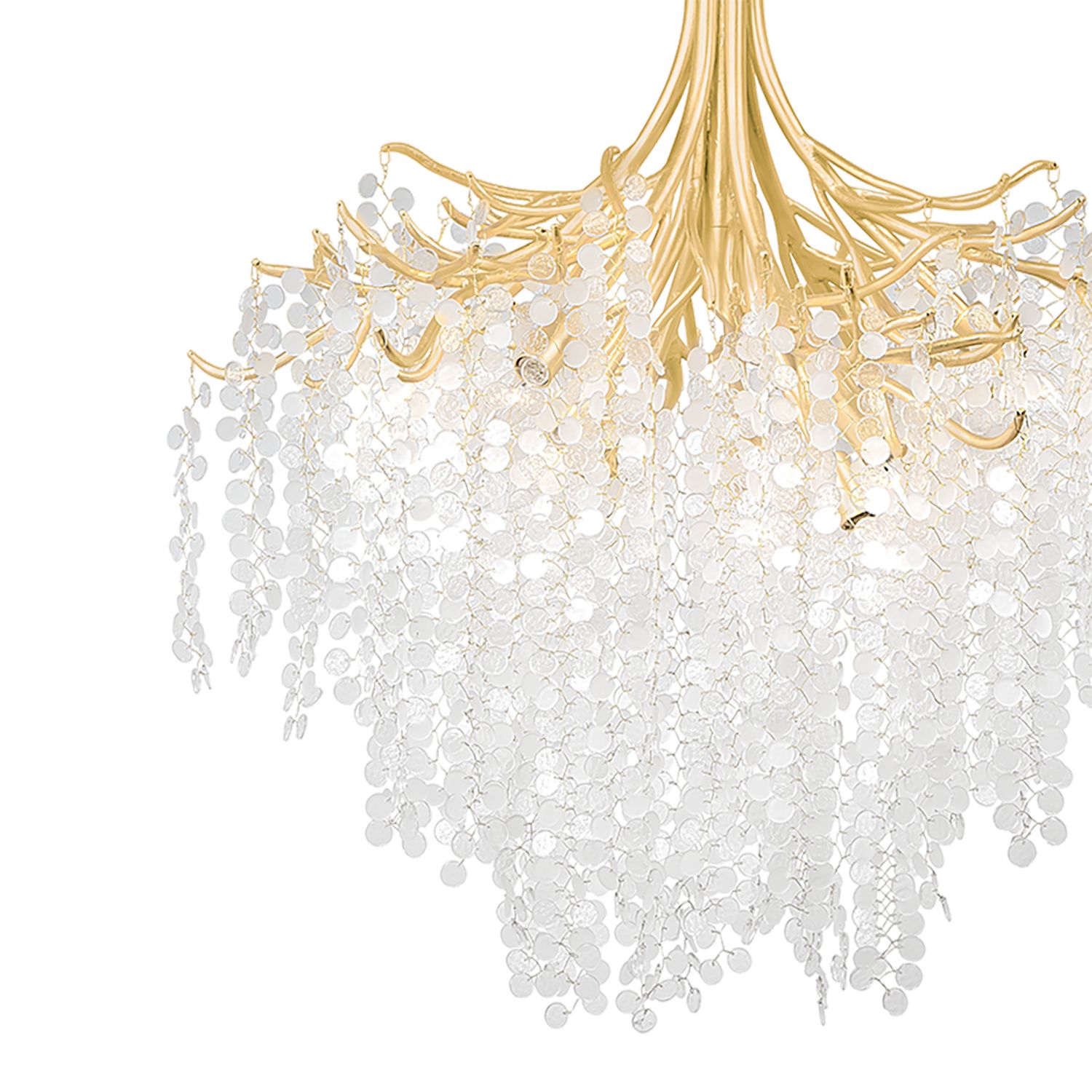 Thumbnail2 of Corbett Genoa 32 1/4" Wide Gold Leaf 9-Light Chandelier more views