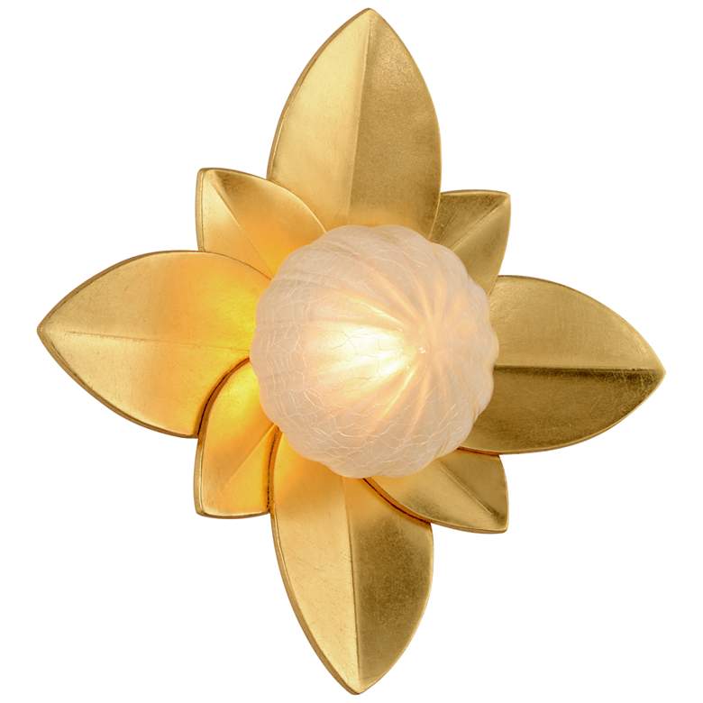 Image 1 Corbett Gigi 12" High Gold Leaf LED Wall Sconce