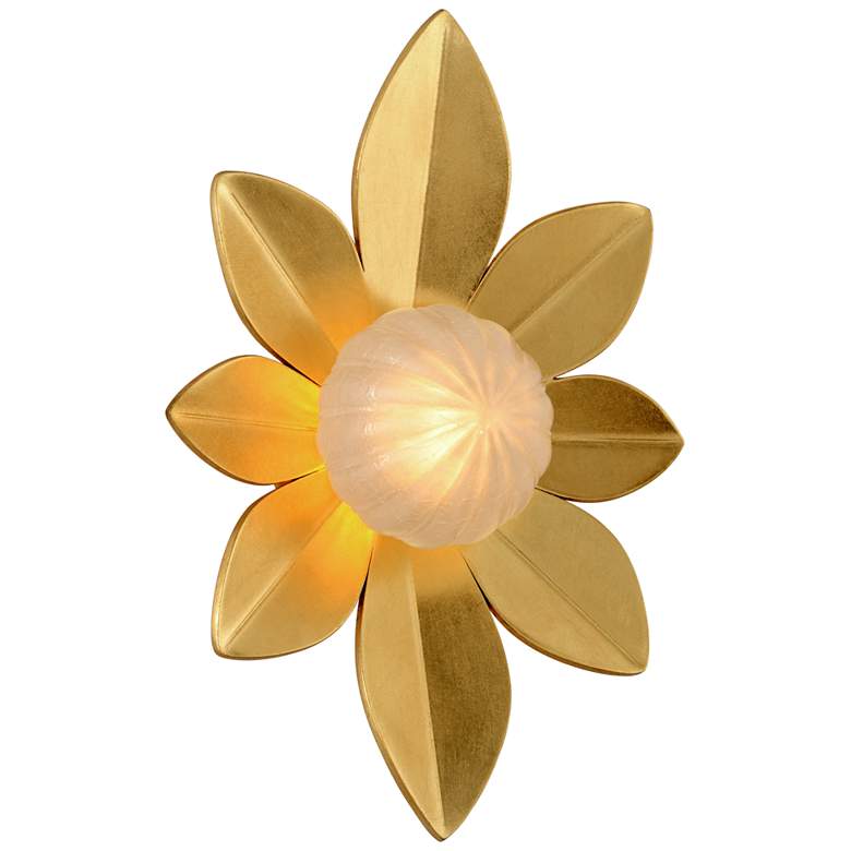 Image 1 Corbett Gigi 15" High Gold Leaf LED Wall Sconce