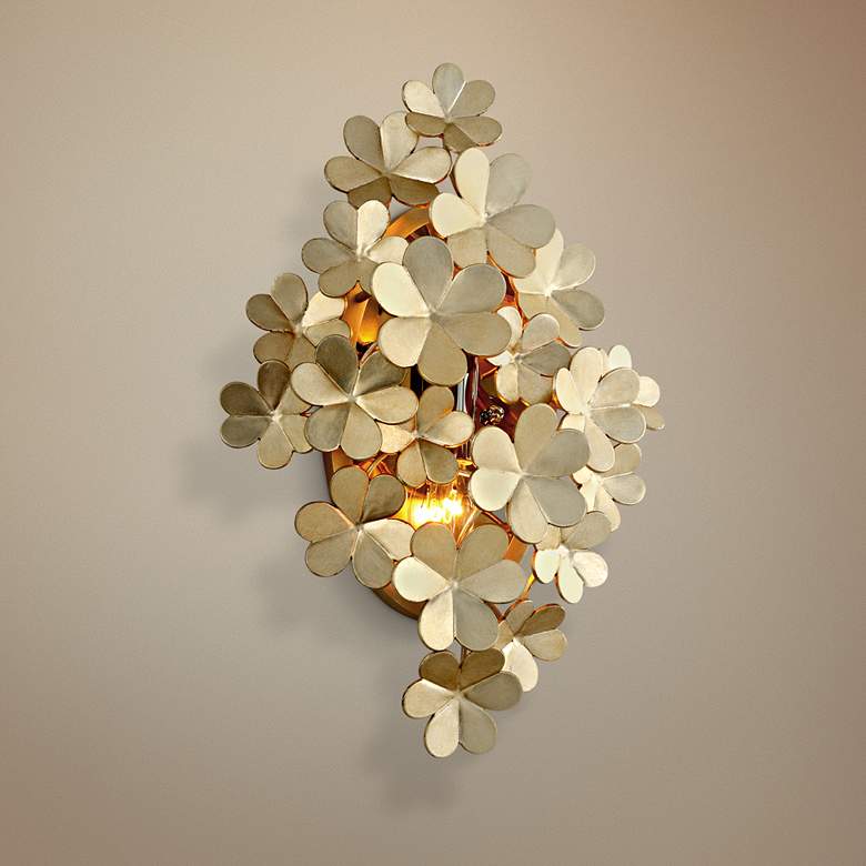 Image 1 Corbett Gigi 17 3/4" High Silver Leaf Wall Sconce