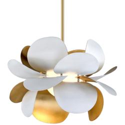 Corbett Ginger 17 3/4"W White and Gold Leaf Pendant Light
