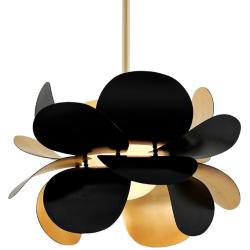 Corbett Ginger 26 3/4"W Black and Gold Leaf Pendant Light