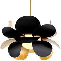 Corbett Ginger 34" Wide Black and Gold Leaf Pendant Light
