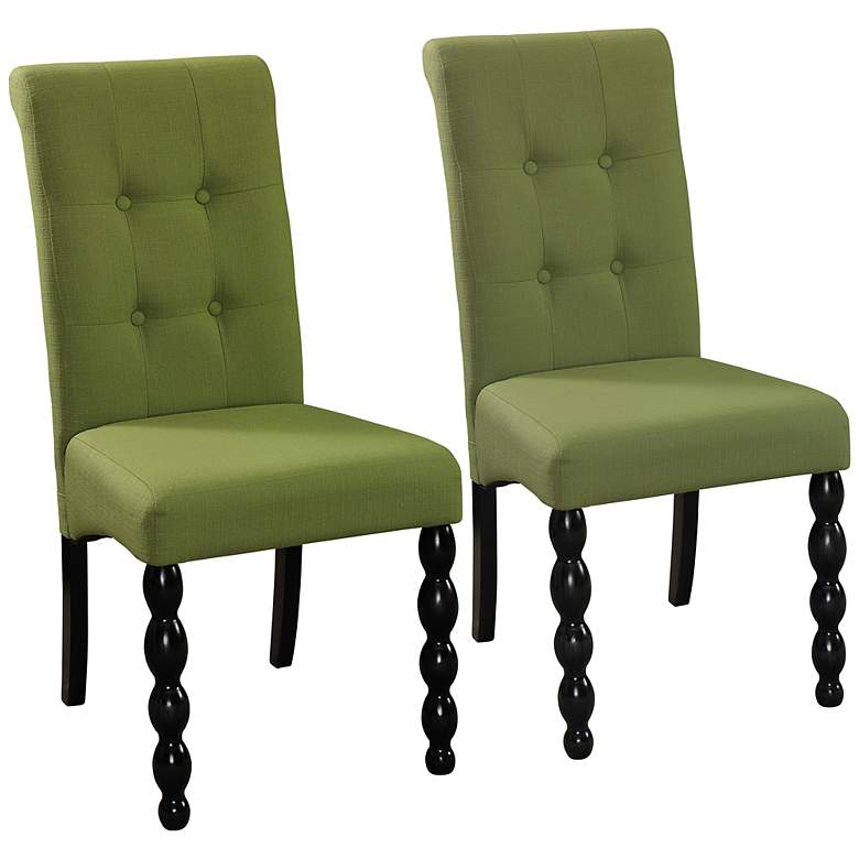 Image 1 Corbett Green Fabric Parsons Chair Set of 2