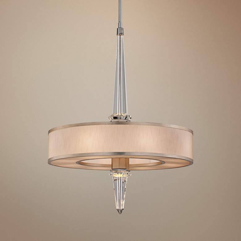 Image 1 Corbett Harlow 34" Wide Silver Leaf Pendant LED Light
