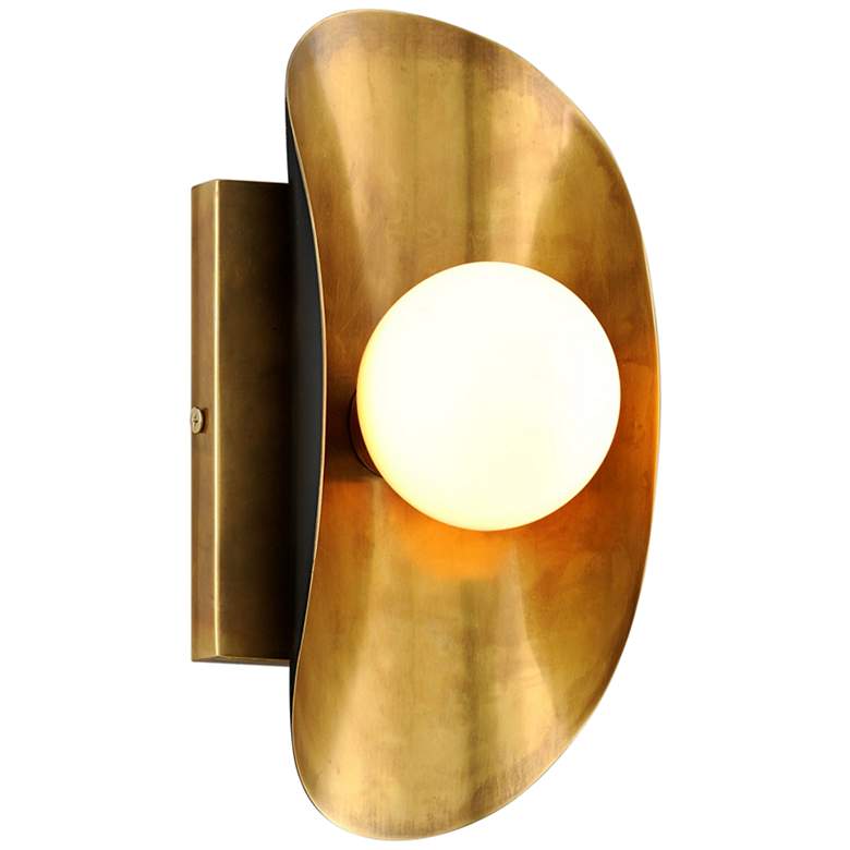Image 1 Corbett Hopper 10" High Vintage Brass Wall Sconce