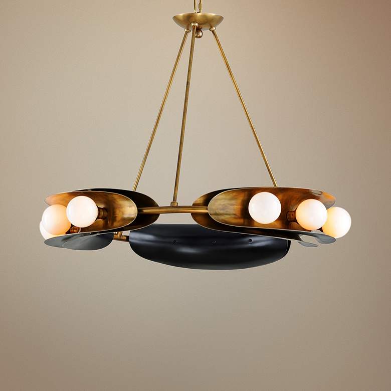 Image 1 Corbett Hopper 32" Wide Vintage Brass Bronze Chandelier