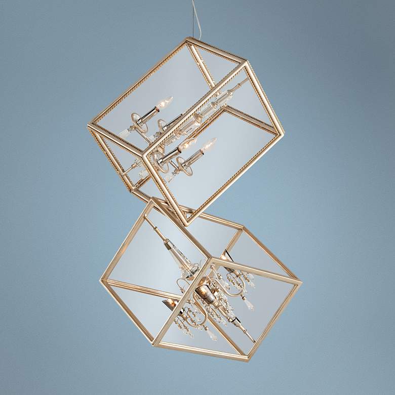 Image 1 Corbett Houdini 28" Wide 8-Light Silver Leaf Pendant