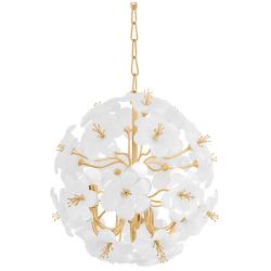 Corbett Hygea 20" Wide Gold Leaf Flower Chandelier