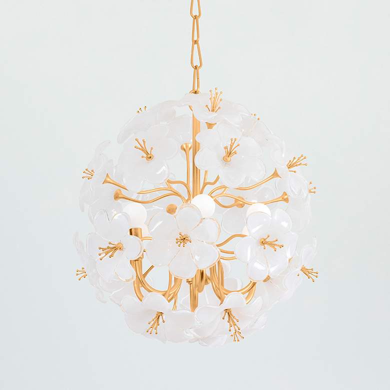 Image 1 Corbett Hygea 20" Wide Gold Leaf Flower Chandelier