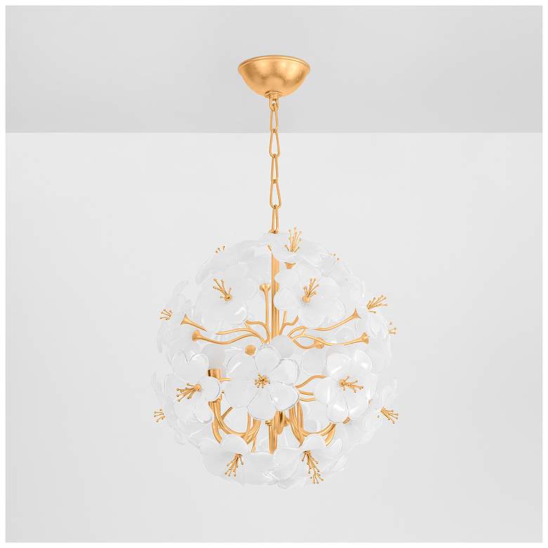 Image 3 Corbett Hygea 20" Wide Gold Leaf Flower Chandelier more views