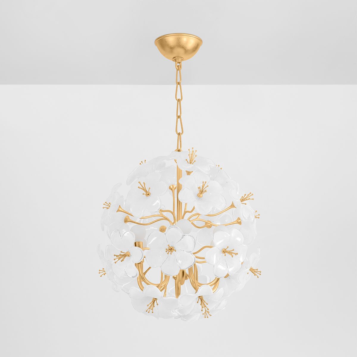 Thumbnail4 of Corbett Hygea 20" Wide Gold Leaf Flower Chandelier more views
