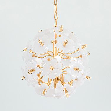 Corbett Hygea 20" Wide Gold Leaf Flower Chandelier