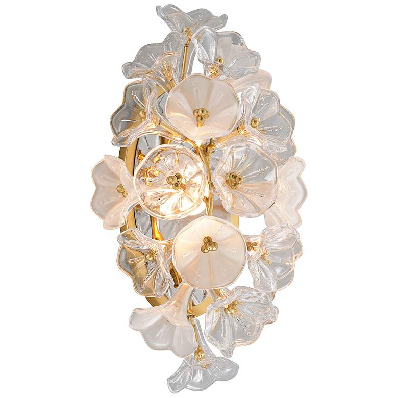 Image 1 Corbett Jasmine 17 3/4 inch High Gold Leaf LED Wall Sconce