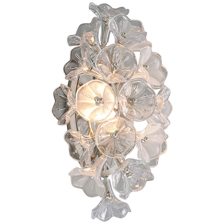 Image 1 Corbett Jasmine 17 3/4" High Silver Leaf LED Wall Sconce