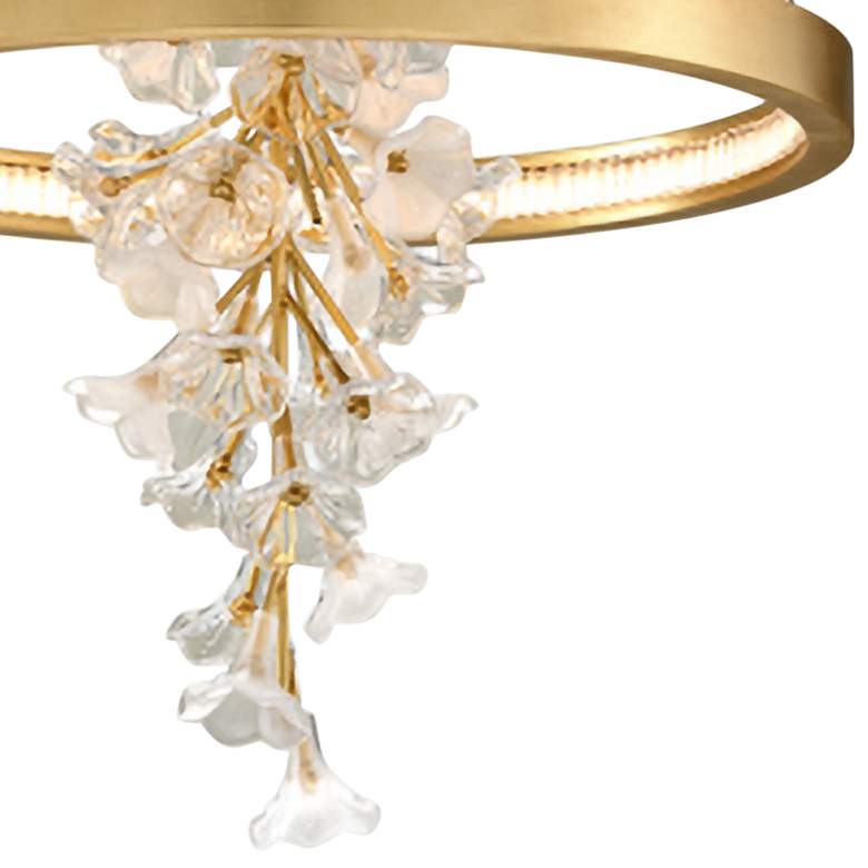 Corbett Jasmine 28&quot; Wide Gold Leaf LED Floral Pendant Light more views