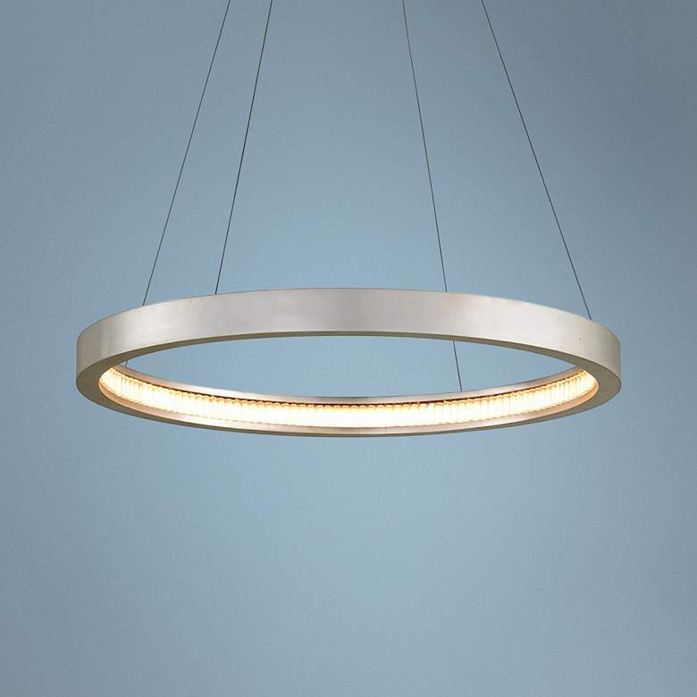 Image 1 Corbett Jasmine 28" Wide Silver Leaf LED Pendant Light