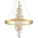 Corbett Jasmine 36&quot; Wide Gold Leaf LED Floral Pendant Light