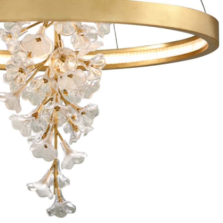Corbett Jasmine 36&quot; Wide Gold Leaf LED Floral Pendant Light more views